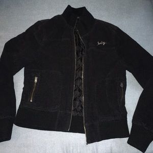Black zip up Jacket by Hurley